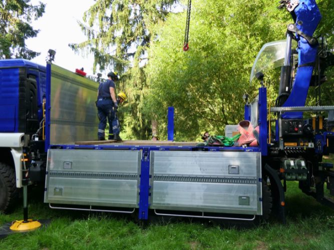 Transport der historischen Walze 