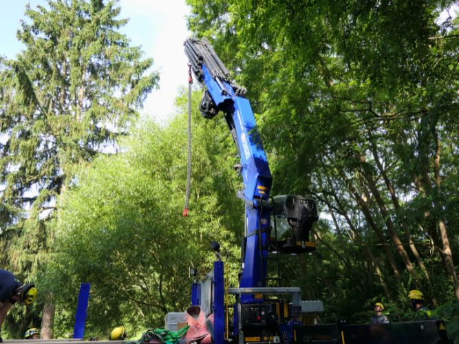Transport der historischen Walze 