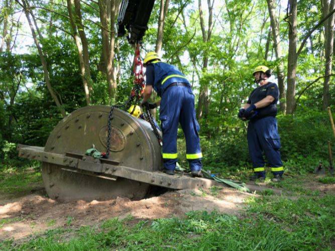Transport der historischen Walze 