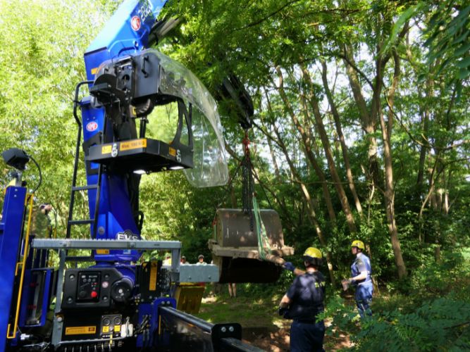 Transport der historischen Walze 