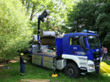 Transport der historischen Walze 