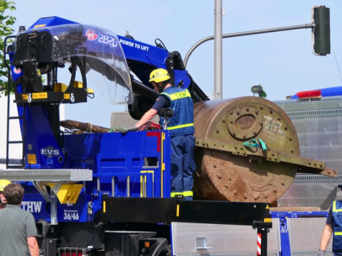 Transport der historischen Walze 